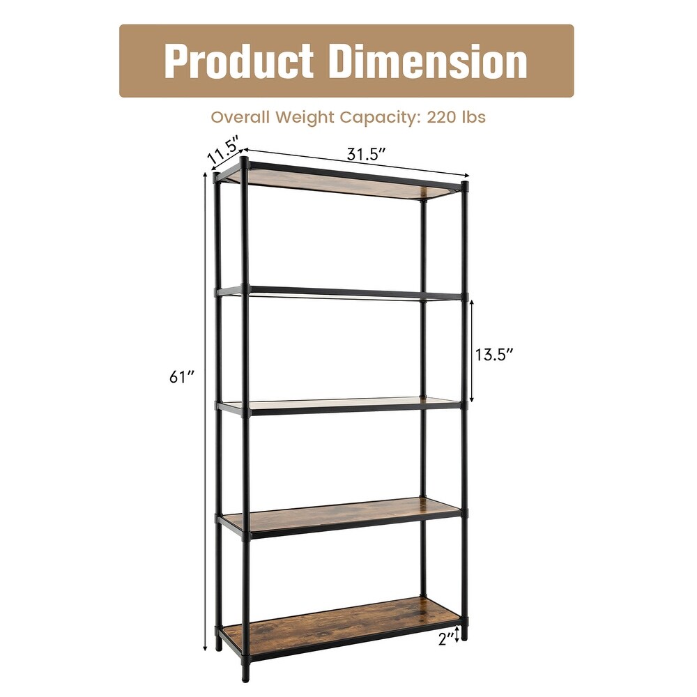 Costway 60.5'' Bookshelf5 tier Multi use   See Details