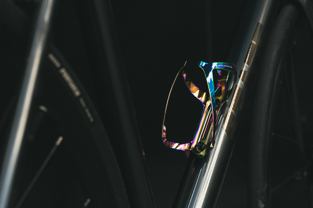 State Bicycle Co. - Metallic Series Bottle Cage - Galaxy / Oil Slick