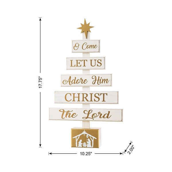 Glitzhome Wooden Xmas Table Tree Decor