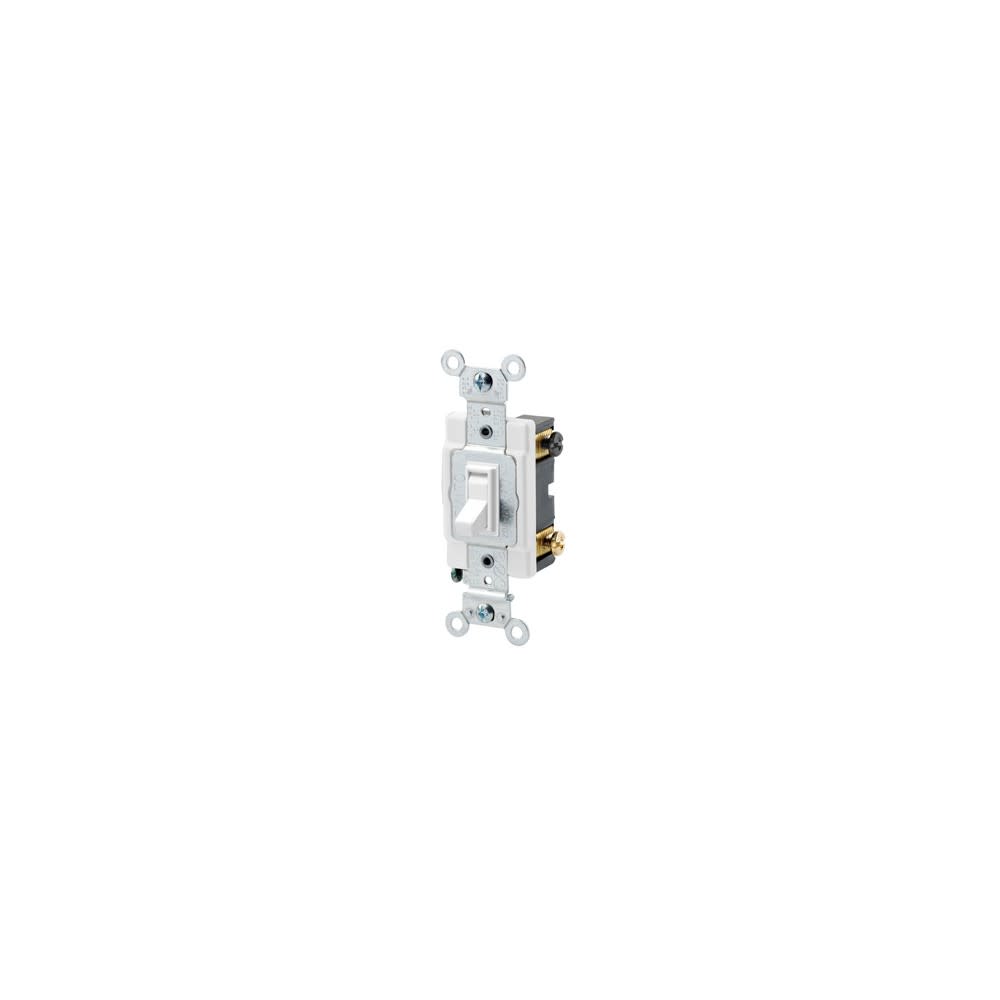 Leviton 15A 120/277V Metal White Grounded AC Quiet Toggle Switch ;