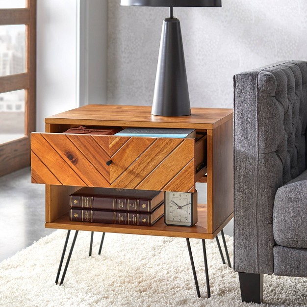 Alexandria 1 Drawer End Table Oak Lifestorey