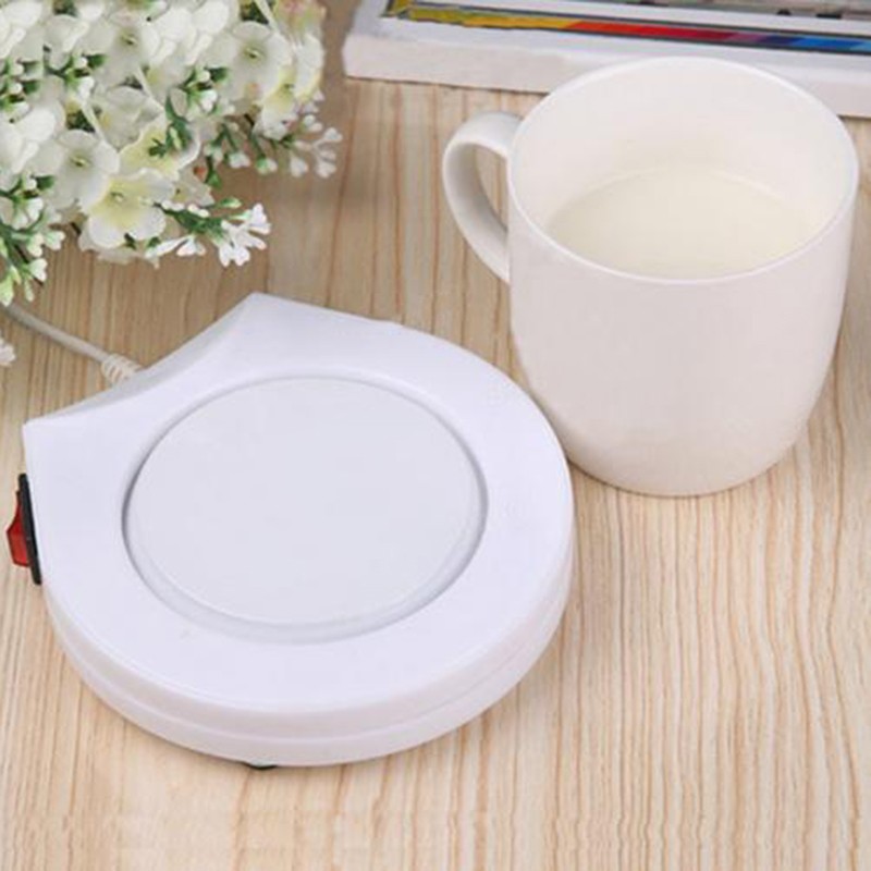 LIKEM 220v Portable White Electric Powered Cup Warmer Pad Coffee Tea Milk Mug Heater