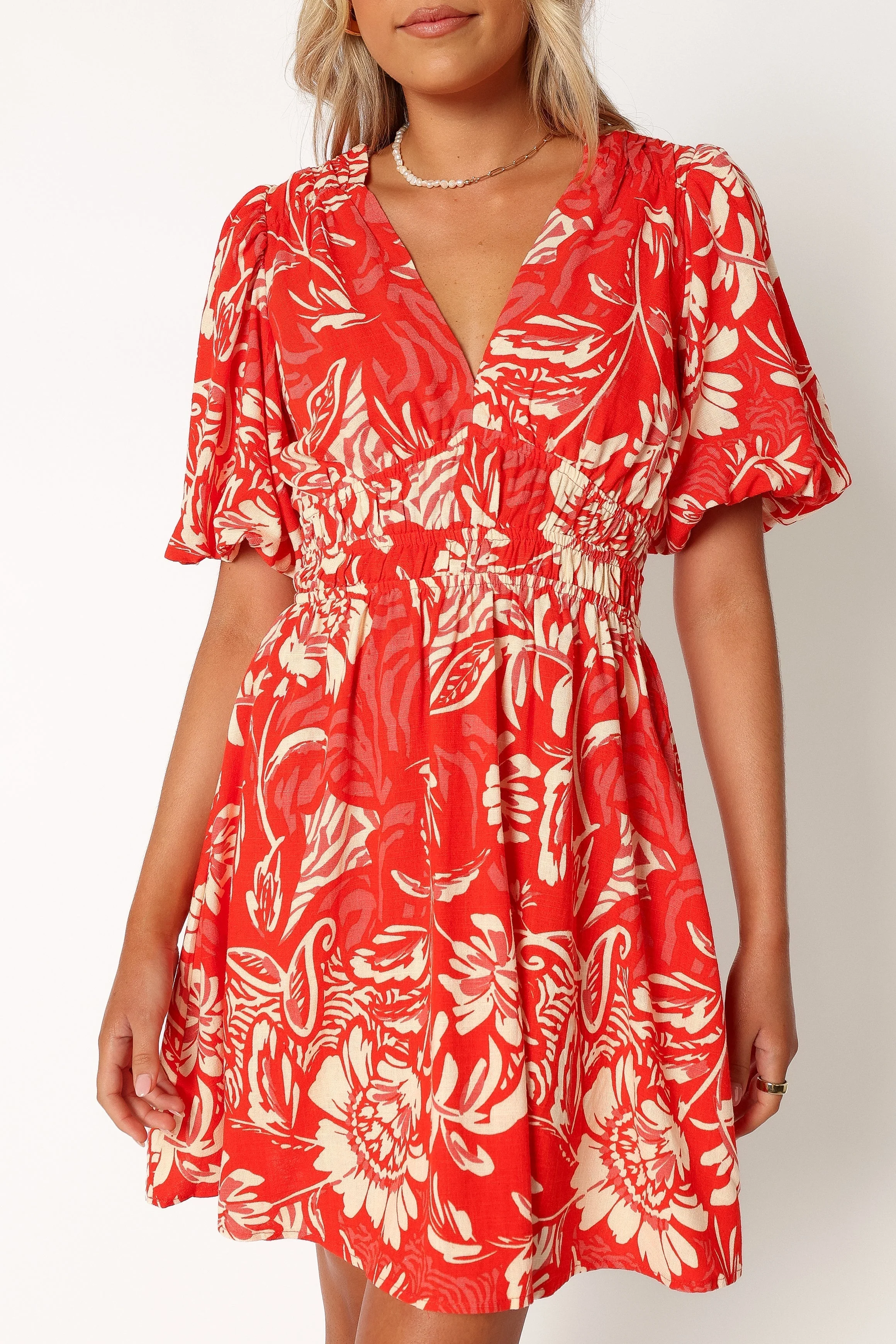 Lochi Mini Dress - Red Floral