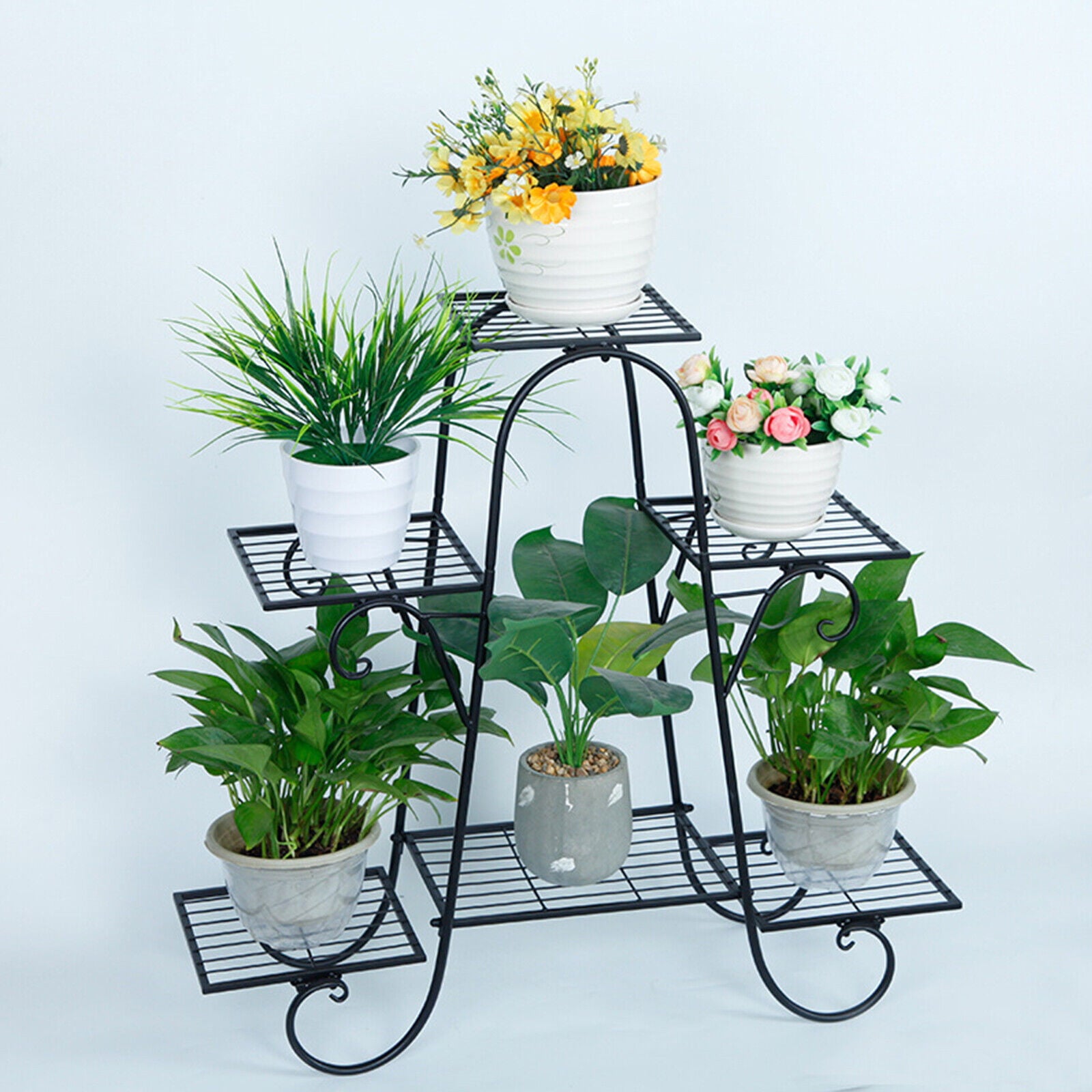 Plant Stands for Indoors,6-Tier Metal Flower Pot Plant Stand Balcony Floor-standing Multilayer Shelf Rack