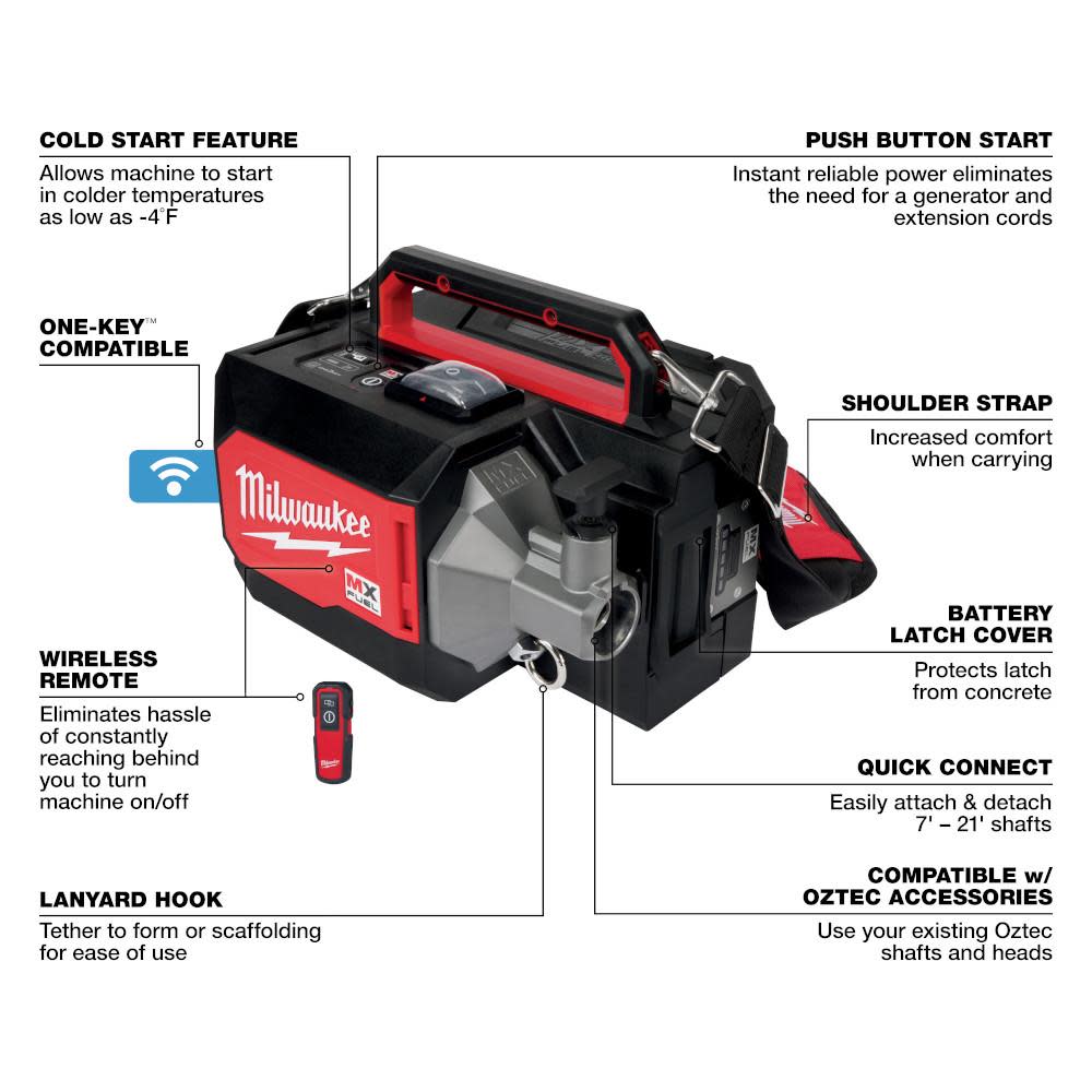 Milwaukee MX FUEL Concrete Vibrator