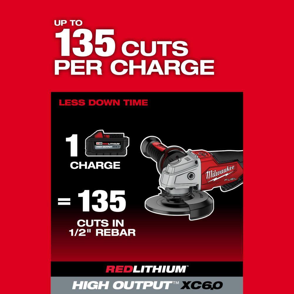 MW M18 FUEL 18V Lithium-Ion Brushless Cordless 4-12 in.5 in. Grinder and Starter Kit w(1) 5.0 Ah Battery and Charger 2880-20-48-59-1850