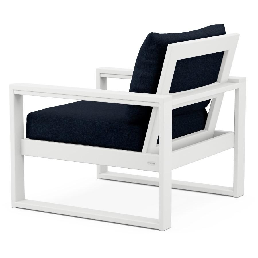 POLYWOOD EDGE Club Chair in White / Marine Indigo