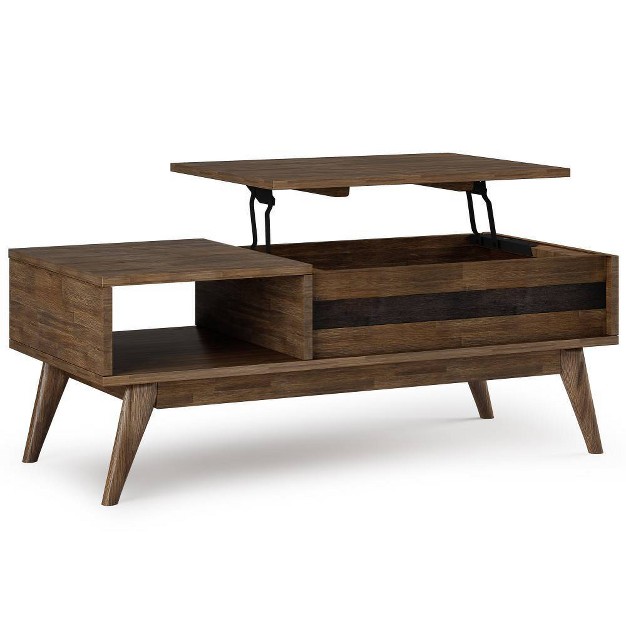 Wright Lift Top Coffee Table Rustic Natural Aged Brown Wyndenhall