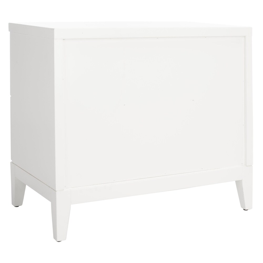 SAFAVIEH Luiza White/Gold 2 Drawer Nightstand