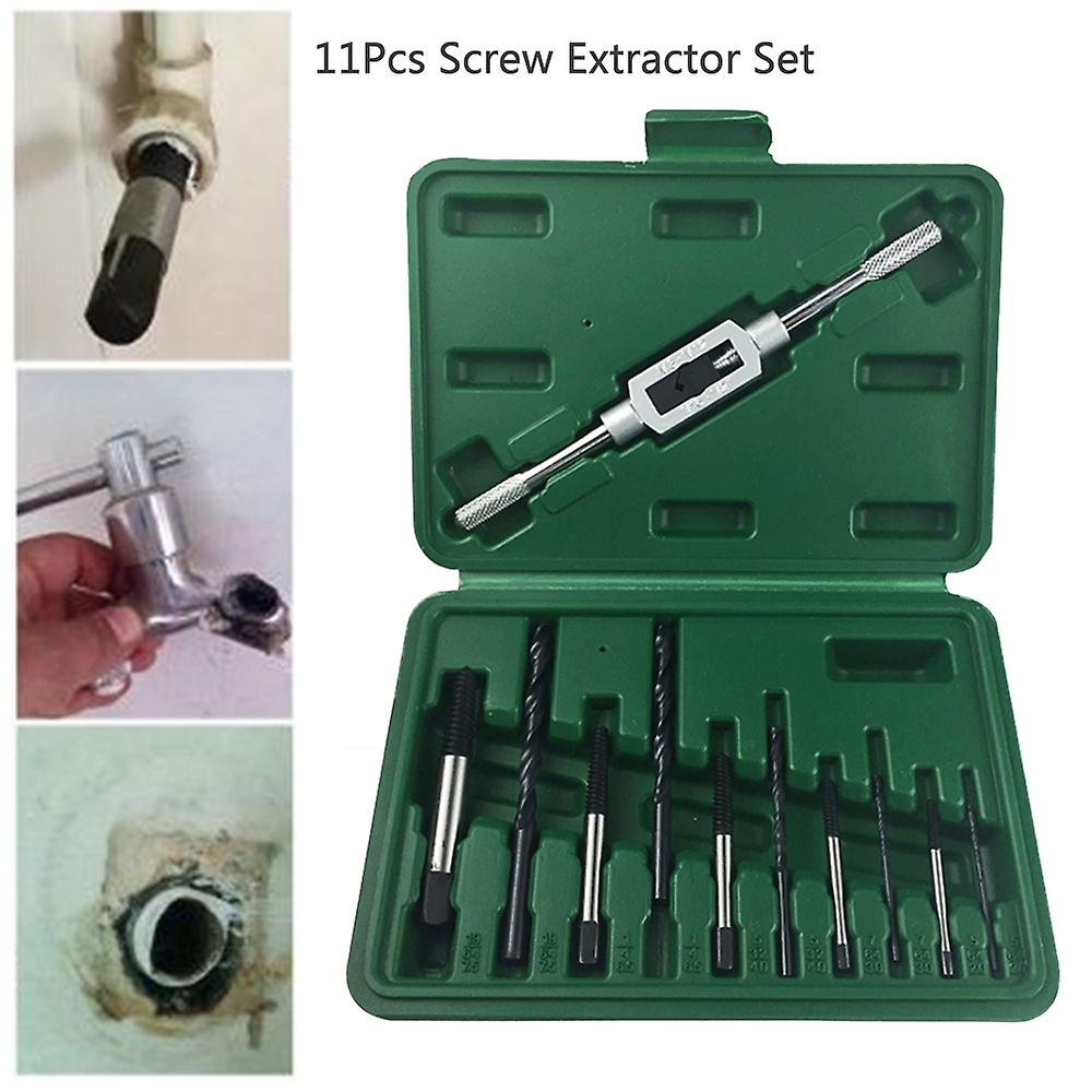 11pcs Screw Extractor Set Broken Screw Remover Drill Guide Bits Tools