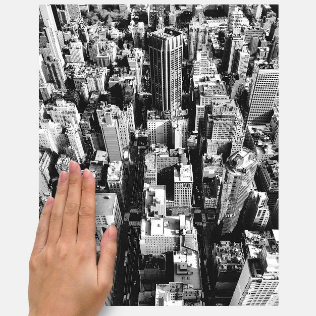 New York City Gallery Poster Kit Giant Peel And Stick Wall Decal Black white gray Roommates