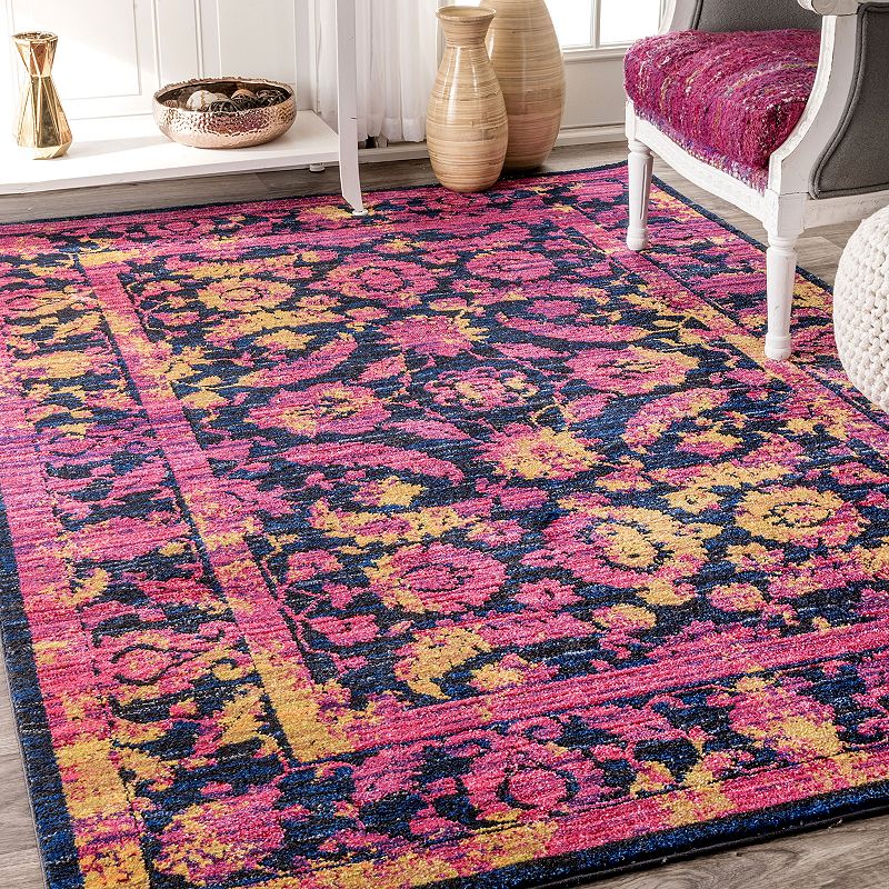 nuLOOM Robbie Vintage Framed Floral Rug