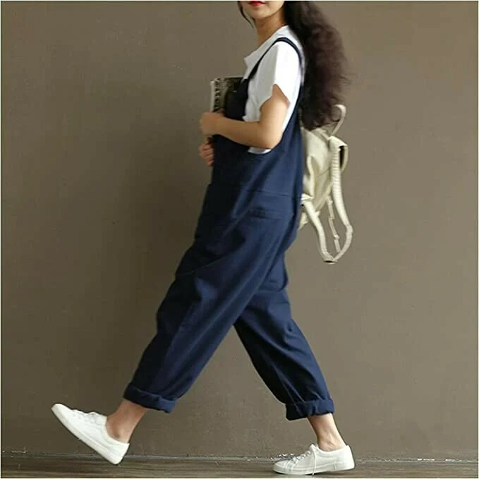 🔥🔥Women's Cotton Suspenders Casual Trousers