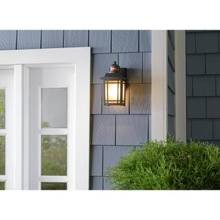 Home Decorators Collection Port Oxford 1-Light Oil Rubbed Chestnut Motion Sensing Outdoor Wall Mount Lantern 22231