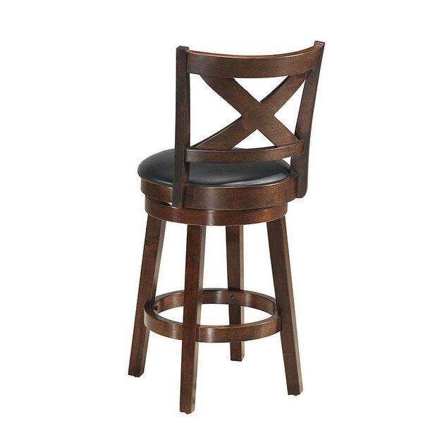 Costway Set of 2 Bar Stools 24'' Height Wooden Swivel Backed Dining - 18''x20.5''x39''(WxDxH)