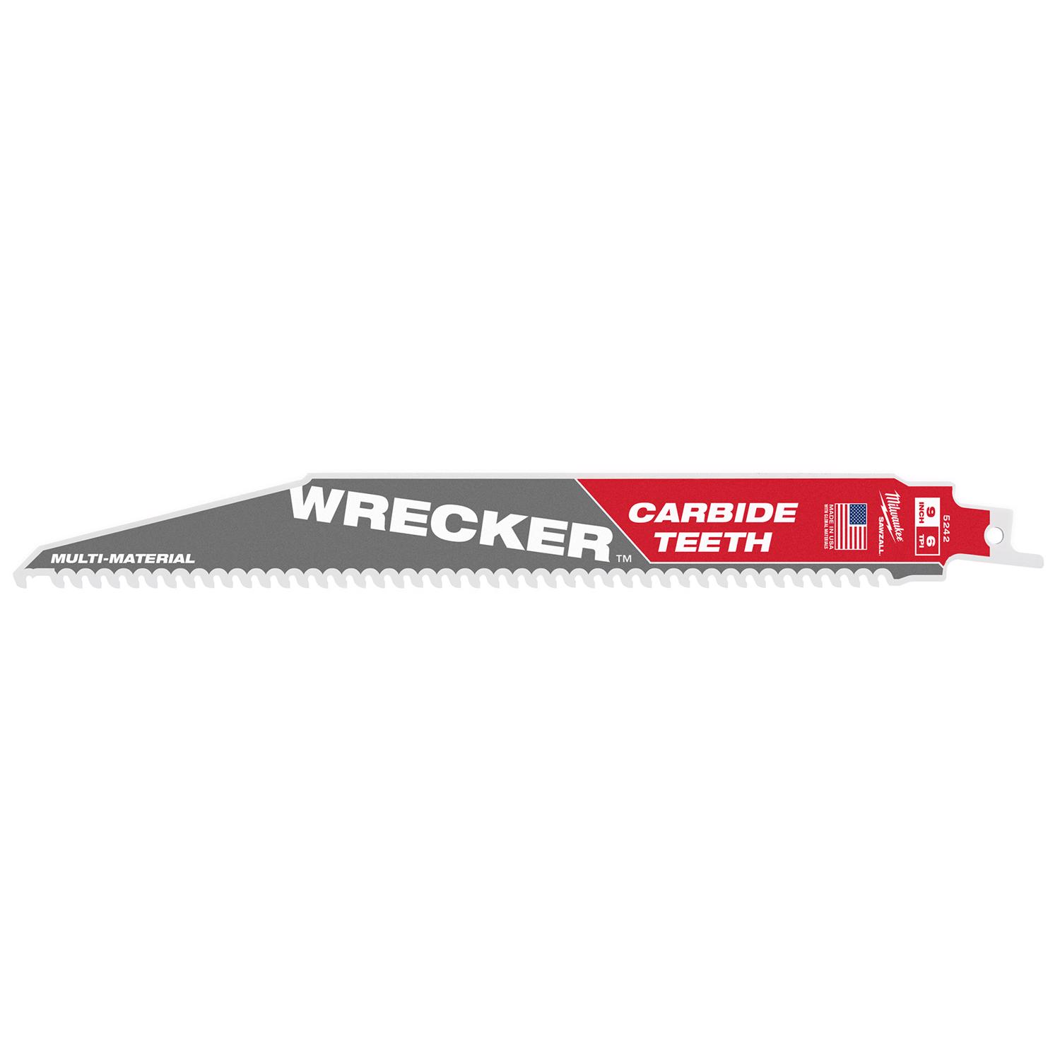 MW Wrecker 9 in. Carbide Tipped Reciprocating Saw Blade 6 TPI 1 pk