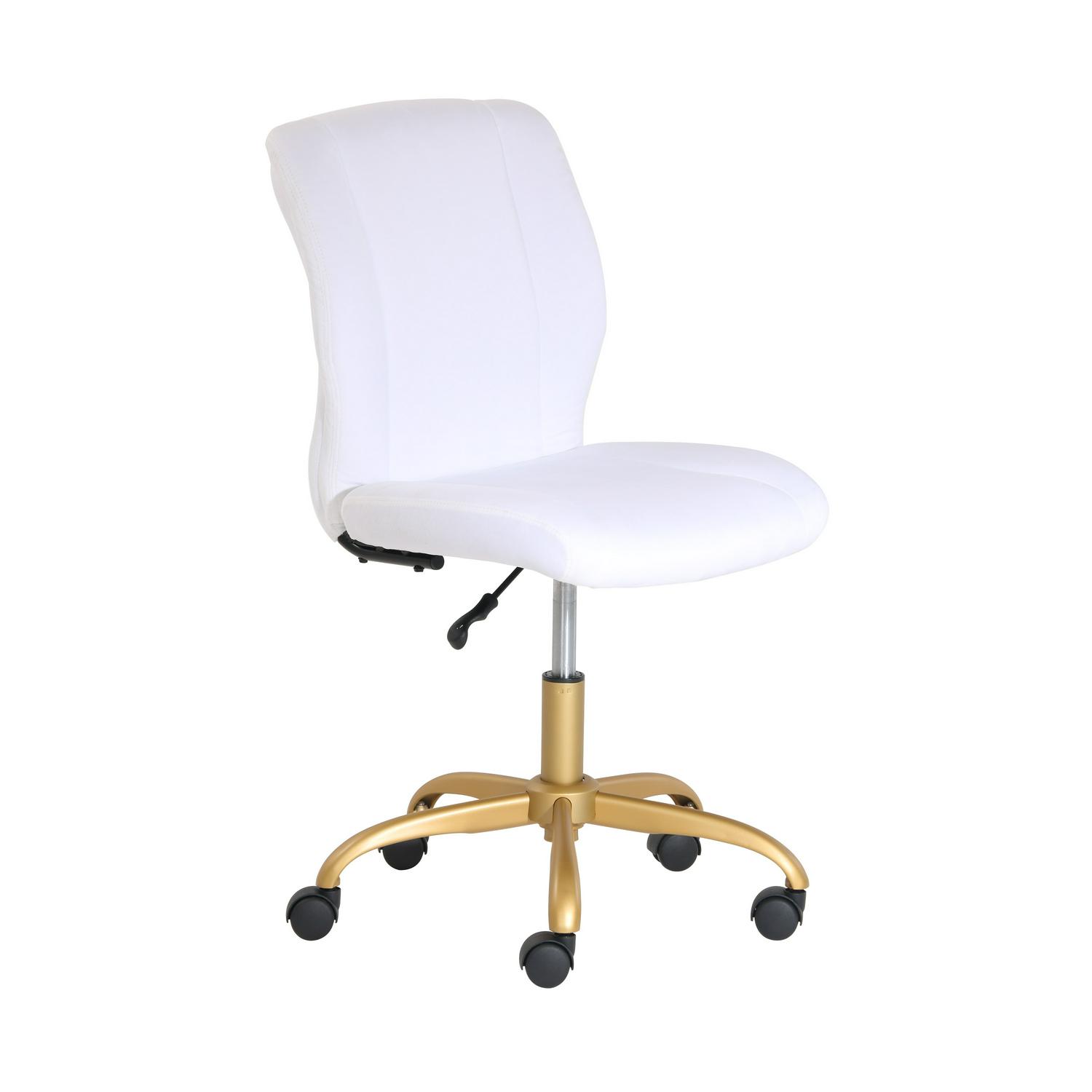 Mainstays Plush Velvet Office Chair White  Crowdfused