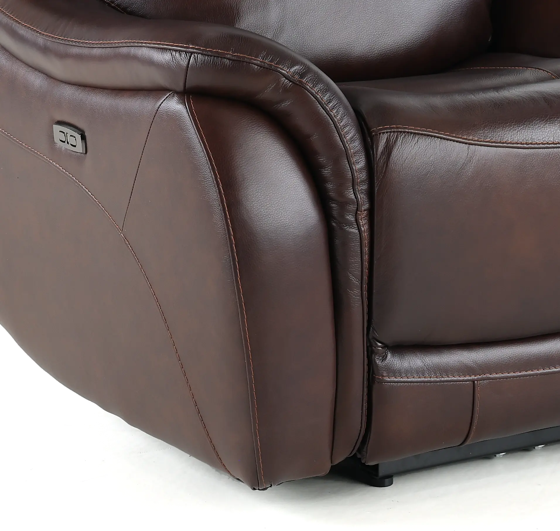 Happy-Happy Brown Leather-Match Power Recliner