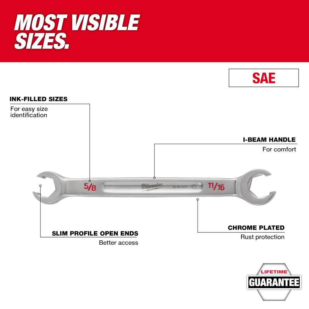 MW Double End SAE Flare Nut Wrench Set (5-Piece) 48-22-9470