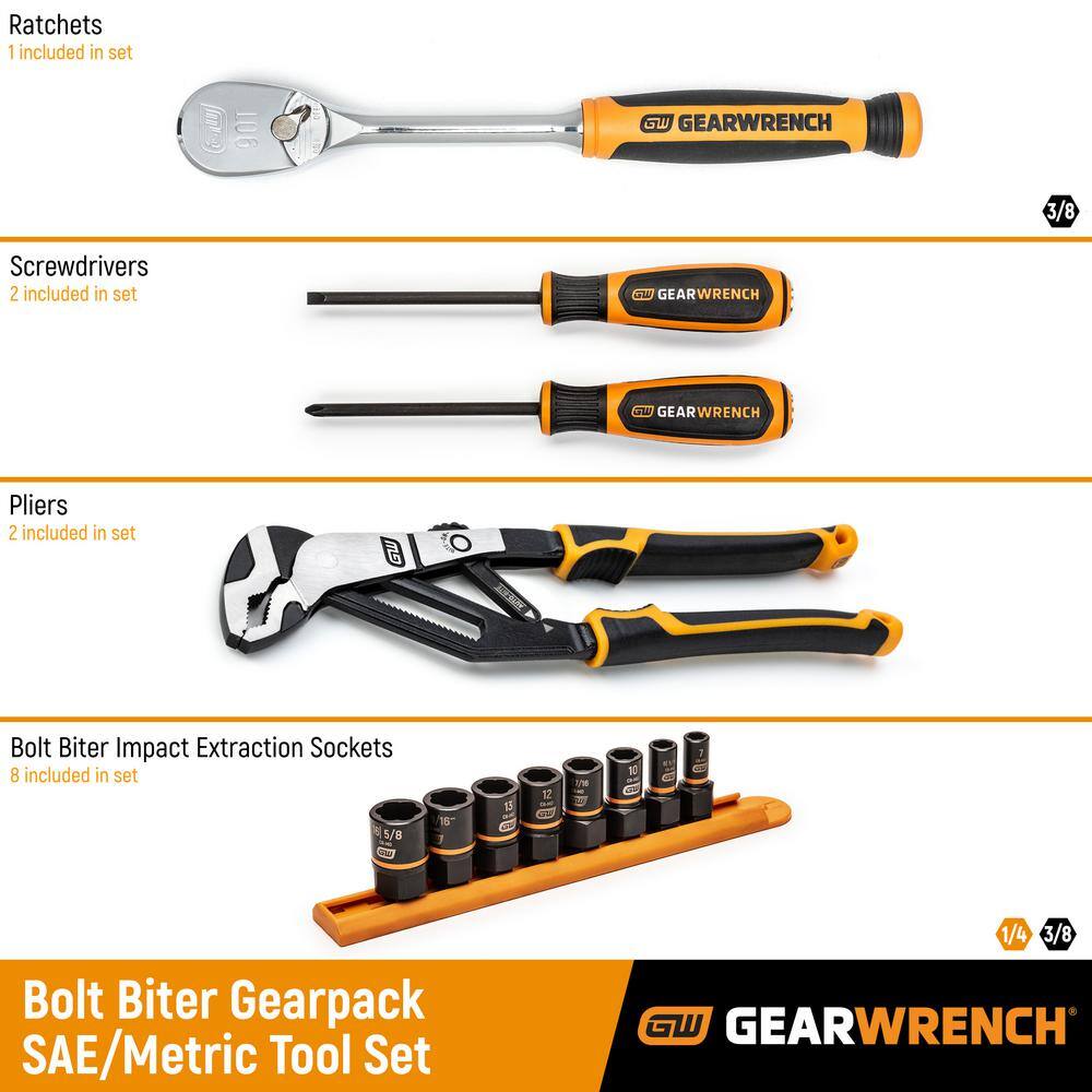 GEARWRENCH Bolt Biter Gearpack SAEMetric Tool Set (13-Piece) 81002