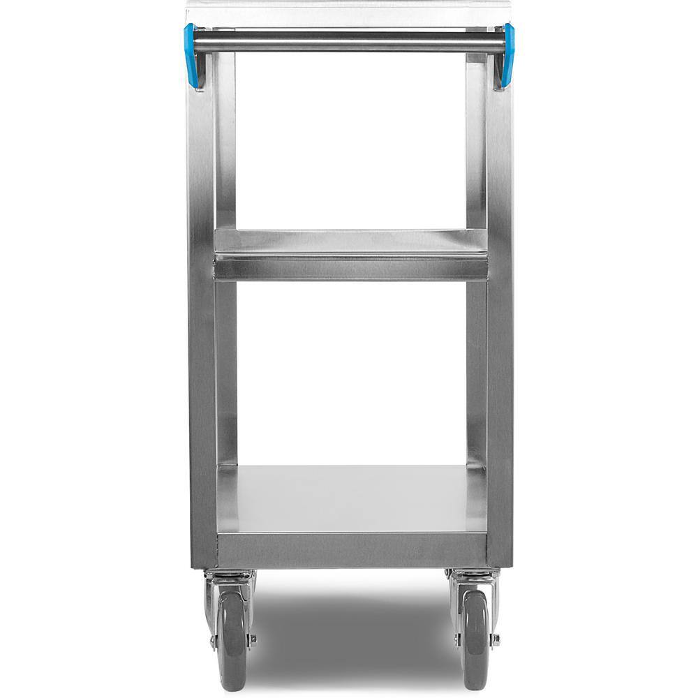 Carlisle 32.5 in. H x 15.5 in. W x 24 in. D Stainless Steel 3-Shelf Utility Cart UC3031524