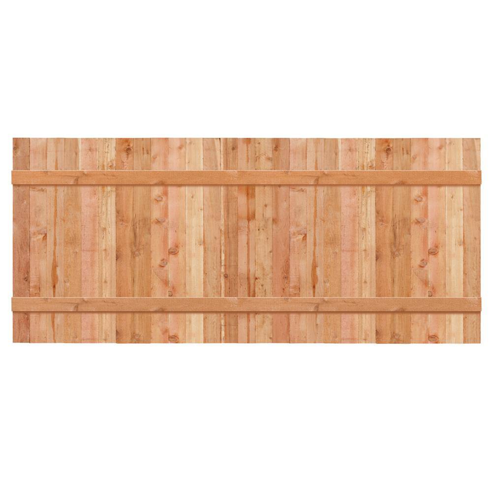 Outdoor Essentials 3-12 ft. x 8 ft. Western Red Cedar Privacy Flat Top Fence Panel Kit 241287