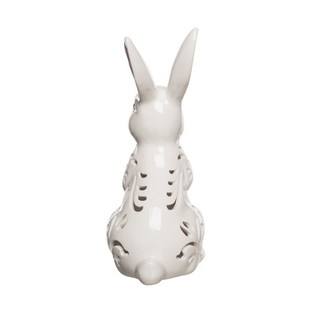 Transpac Dolomite 10 94 In White Easter Light Up Die Cut Bunny Decor