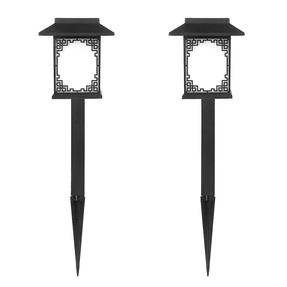 2 Pcs Led Ground Inserted Lamps Waterproof Solar Lamps Garden Decorative Lights