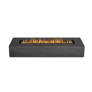 JENSEN CO Brookhurst 72 in. W x 12 in. H Outdoor GFRC Liquid Propane Fire Pit in Carbon with Lava Rocks 1591LP-CBN