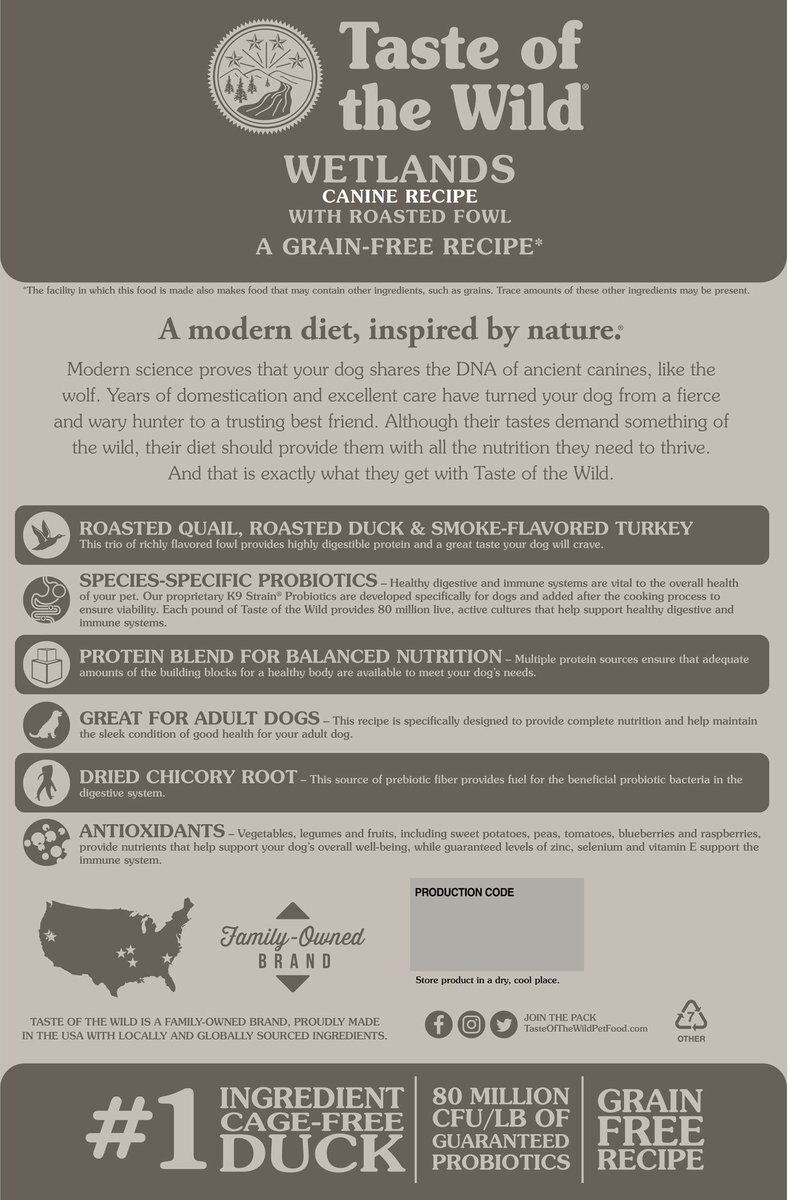 Taste of the Wild Wetlands Grain-Free Dry Dog Food