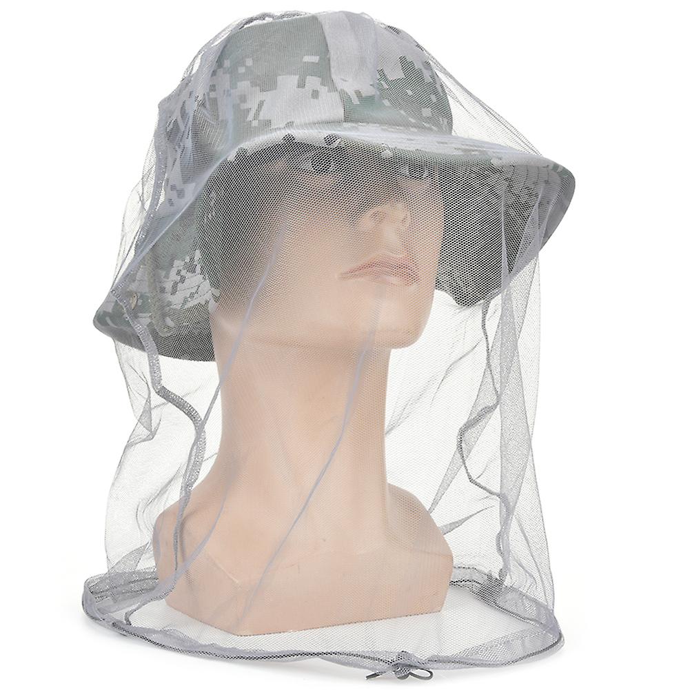 5pcs Outdoor Anti-dust Breathable Anti-mosquito Mesh Hat Insect Prevention Net Anti-bee For Fishing Travelgray