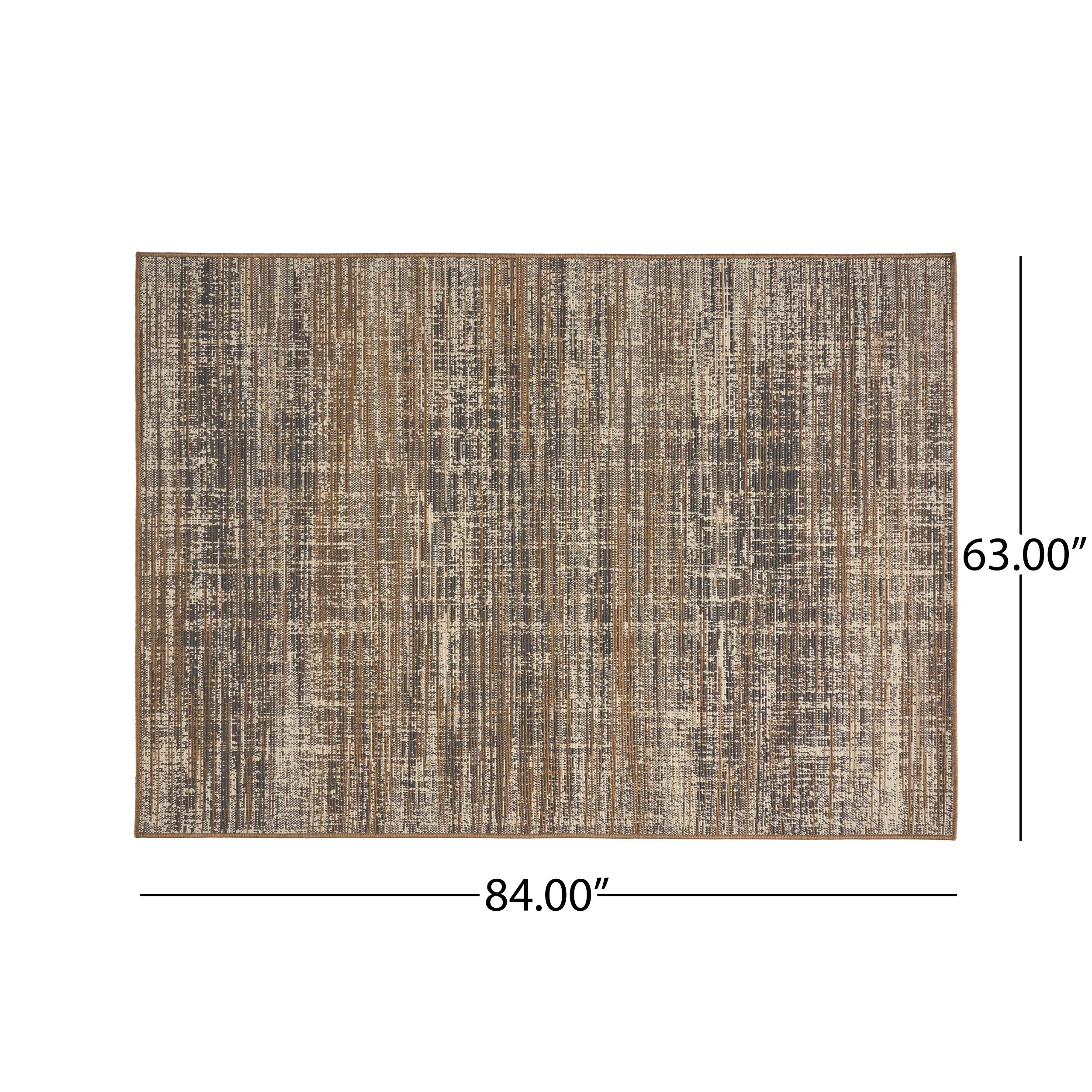 Katherine Outdoor Contemporary Area Rug, Gray and Beige