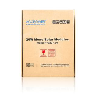 ACOPower 20-Watt 12-Volt Mono Solar Panel Compatible with Portable Chest Fridge Freezer Cooler HY020-12M