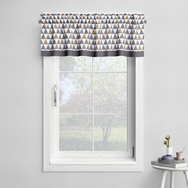 Bacati Triangles Grey beige Neutral Cotton Window Valance