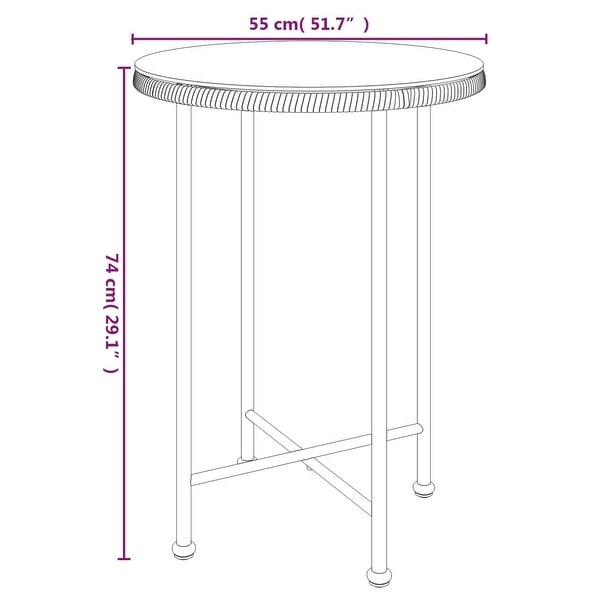 vidaXL Bistro Set Outdoor Patio Balcony Table and Chairs Rattan Look 5 Piece