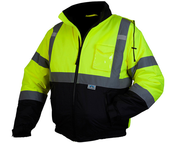 Pyramex RJ3210X3 Hi Vis Lime Bomber Jacket Class  ...