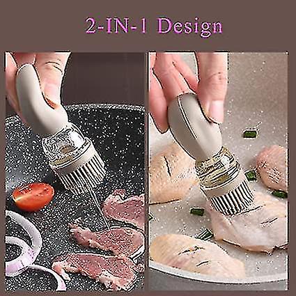 Oil Dispenser Bottle， Kitchen Olive Oil Bottle With Silicone Brush 2 In 1， Silicone Dropper And Measuring Glass Oil Bottle For Kitchen， Grill， Barbecu