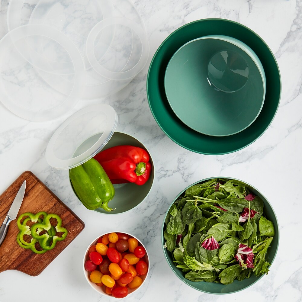 10 Piece Mixing Bowl Set with Lids  Gradient Fern Green