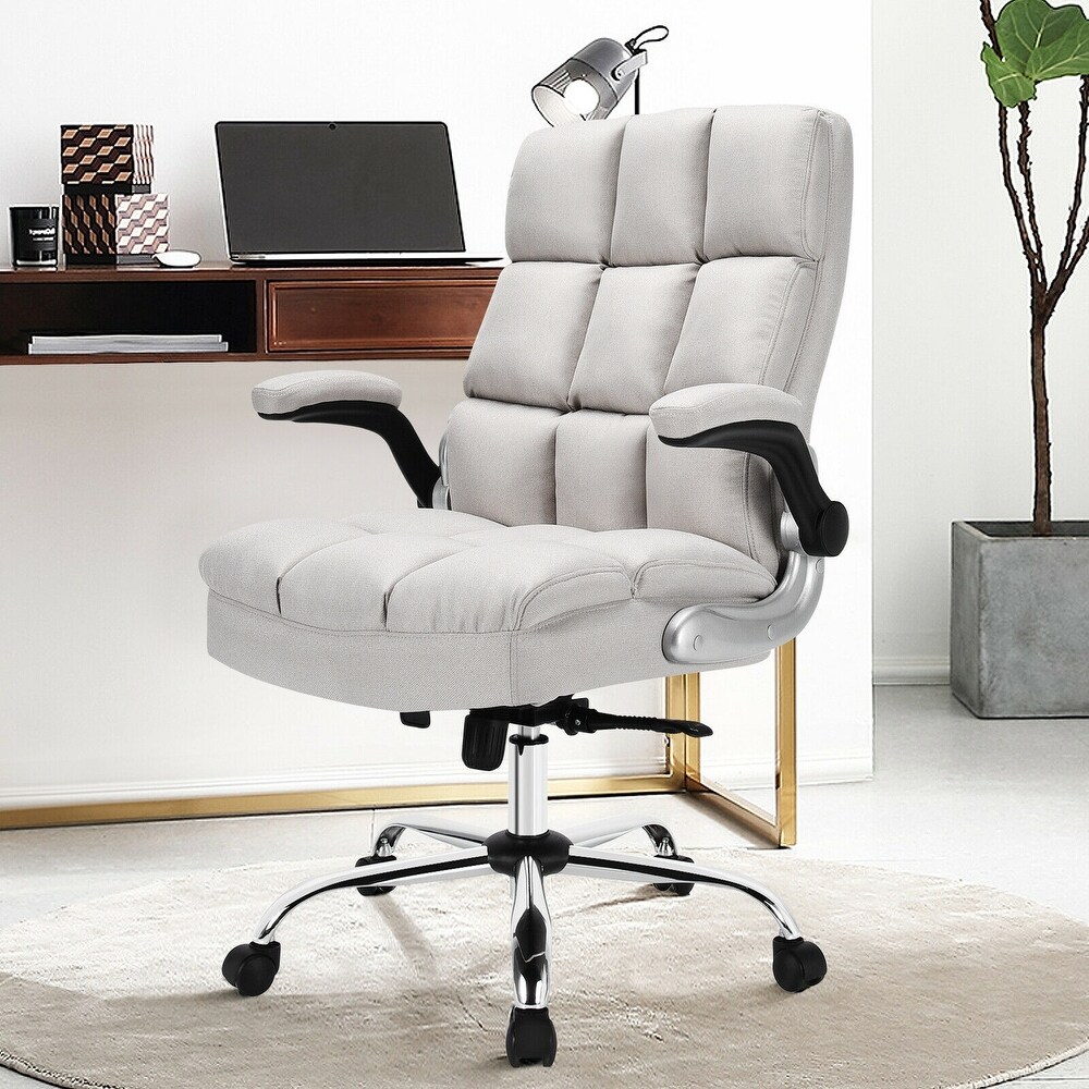 Adjustable Swivel Office Chair with High Back and Flip up Arm for Home and Office   30\