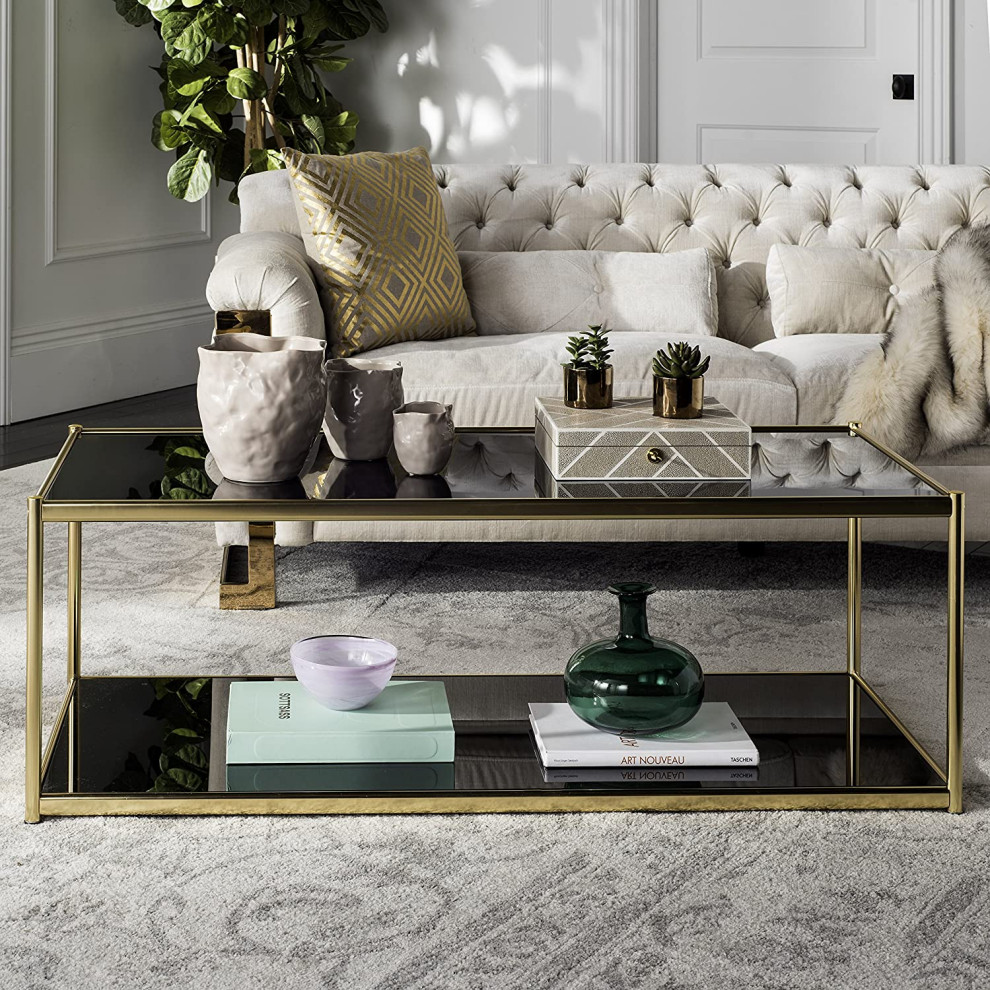 Unique Coffee Table  Elegant Finished Metal Frame and Glass Top   Transitional   Coffee Tables   by Decor Love  Houzz