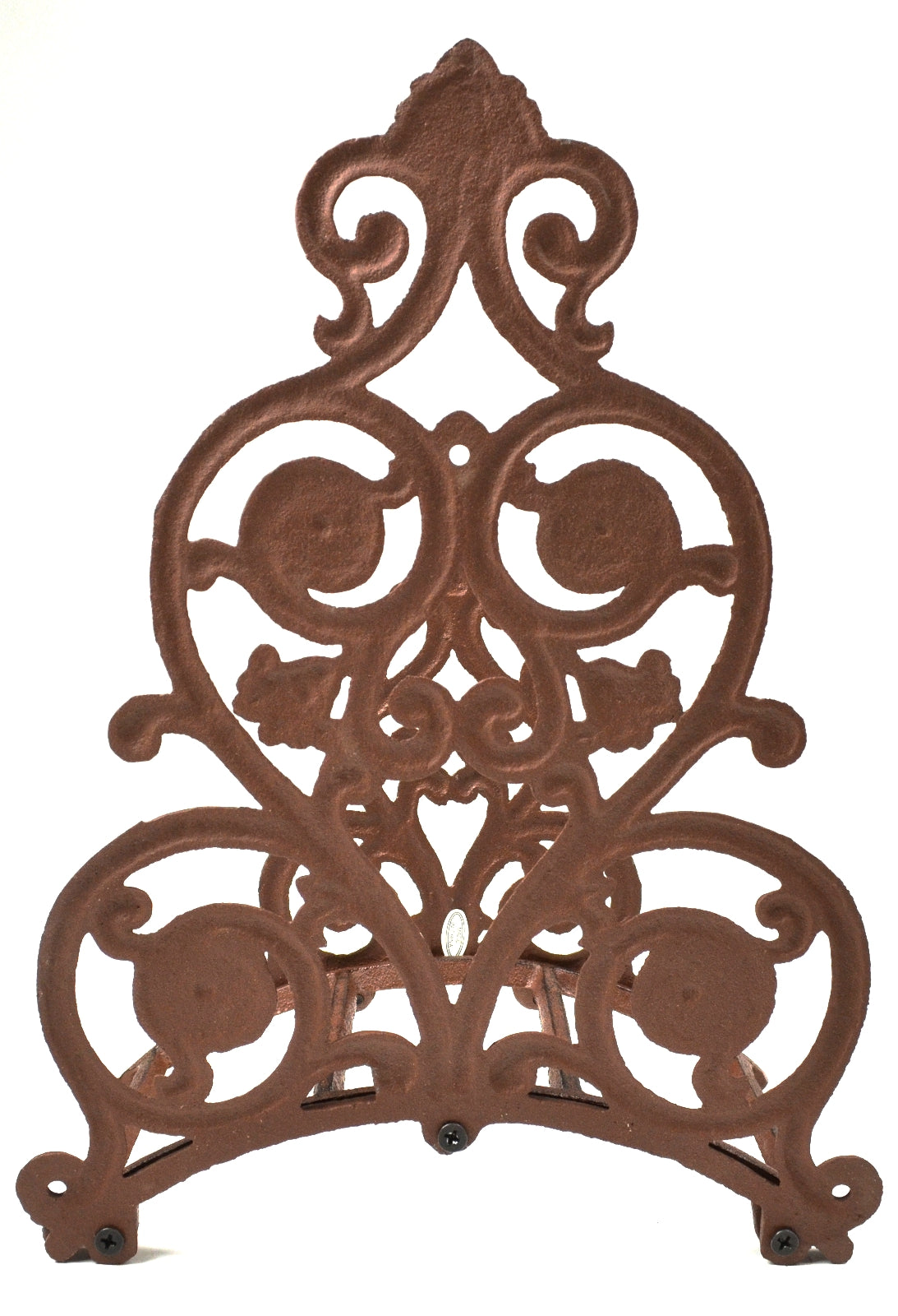 Cast Iron Garden Hose Holder - Floral and Spade Pattern - 13.25