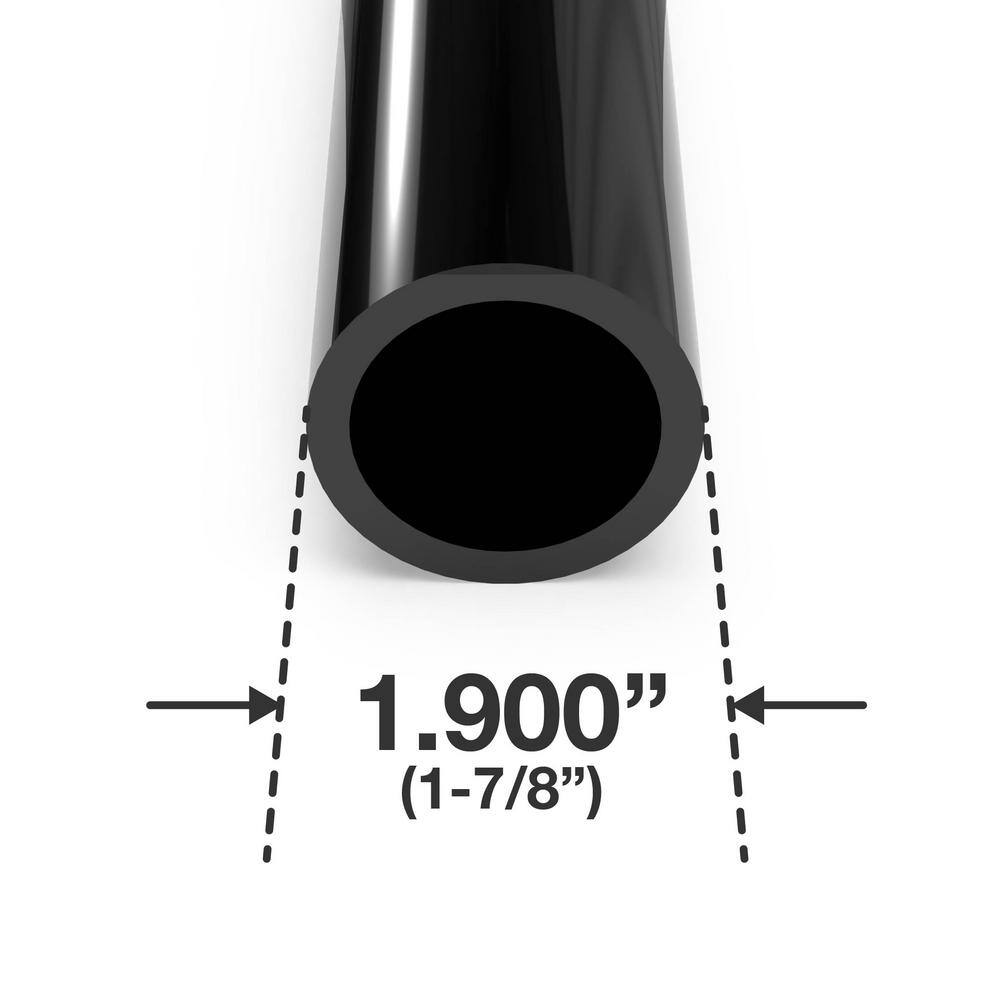 Formufit 1-12 in. x 5 ft. Black Furniture Grade Schedule 40 PVC Pipe (2-Pack) P112FGP-BK-5x2