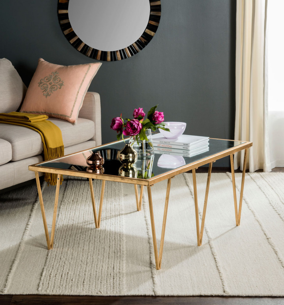 Analea Coffe Table  Antique Gold   Contemporary   Coffee Tables   by Rustic Home Furniture Deco  Houzz