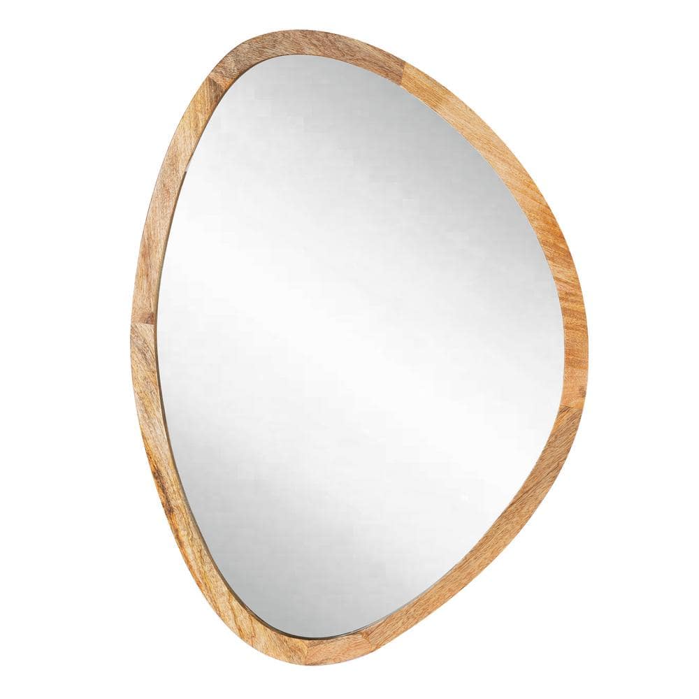 Poly and Bark Medium Irregular Natural Contemporary Mirror (30.5 in. H x 22 in. W) HD-573-NAT