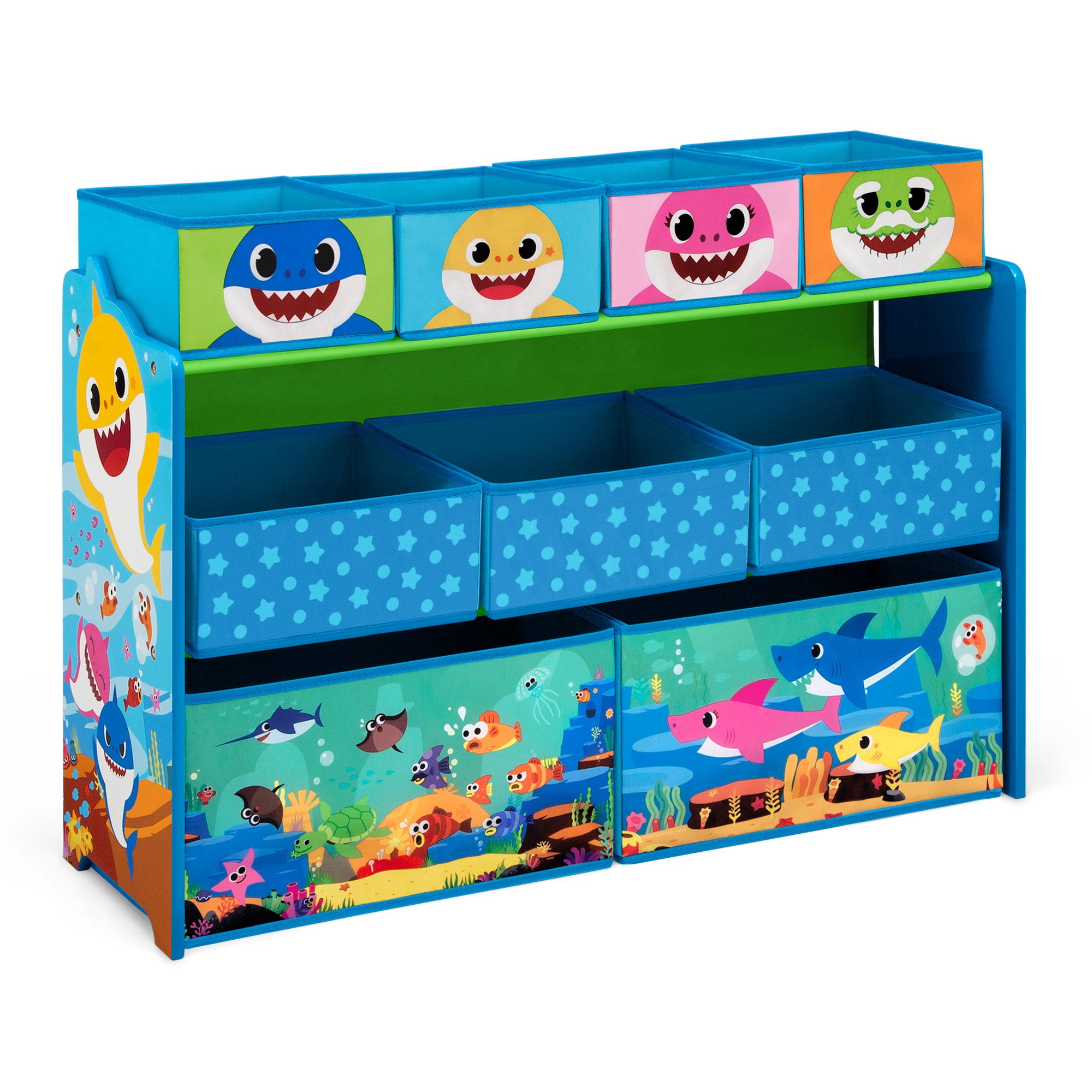 Baby Shark Deluxe 9 Bin Design and Store Toy Organizer by Delta Children