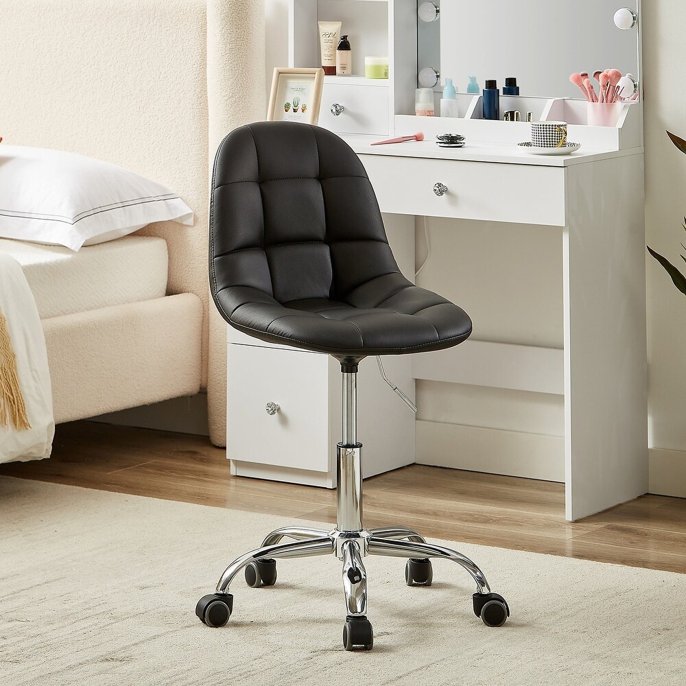 Javlergo Armless Home Office Chair  Height Adjustable Computer Desk Chair with Wheels