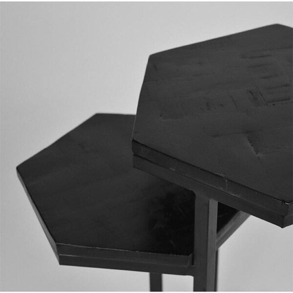 Label51 Multi Hexagonal Black Mango Laptop Table