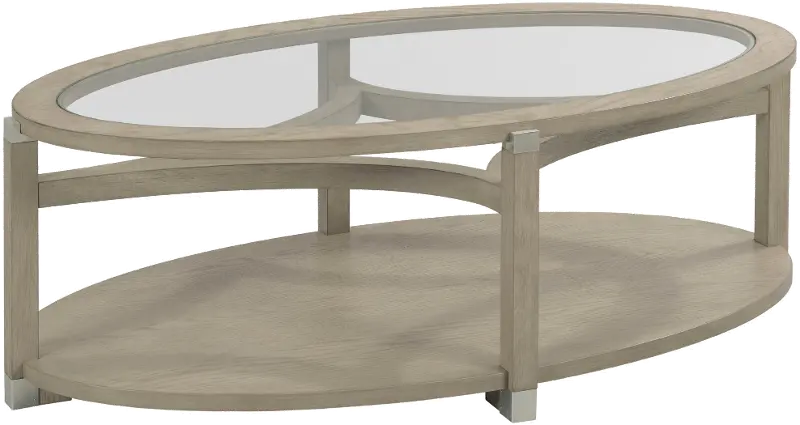 Solstice Soft Beige Oval Coffee Table