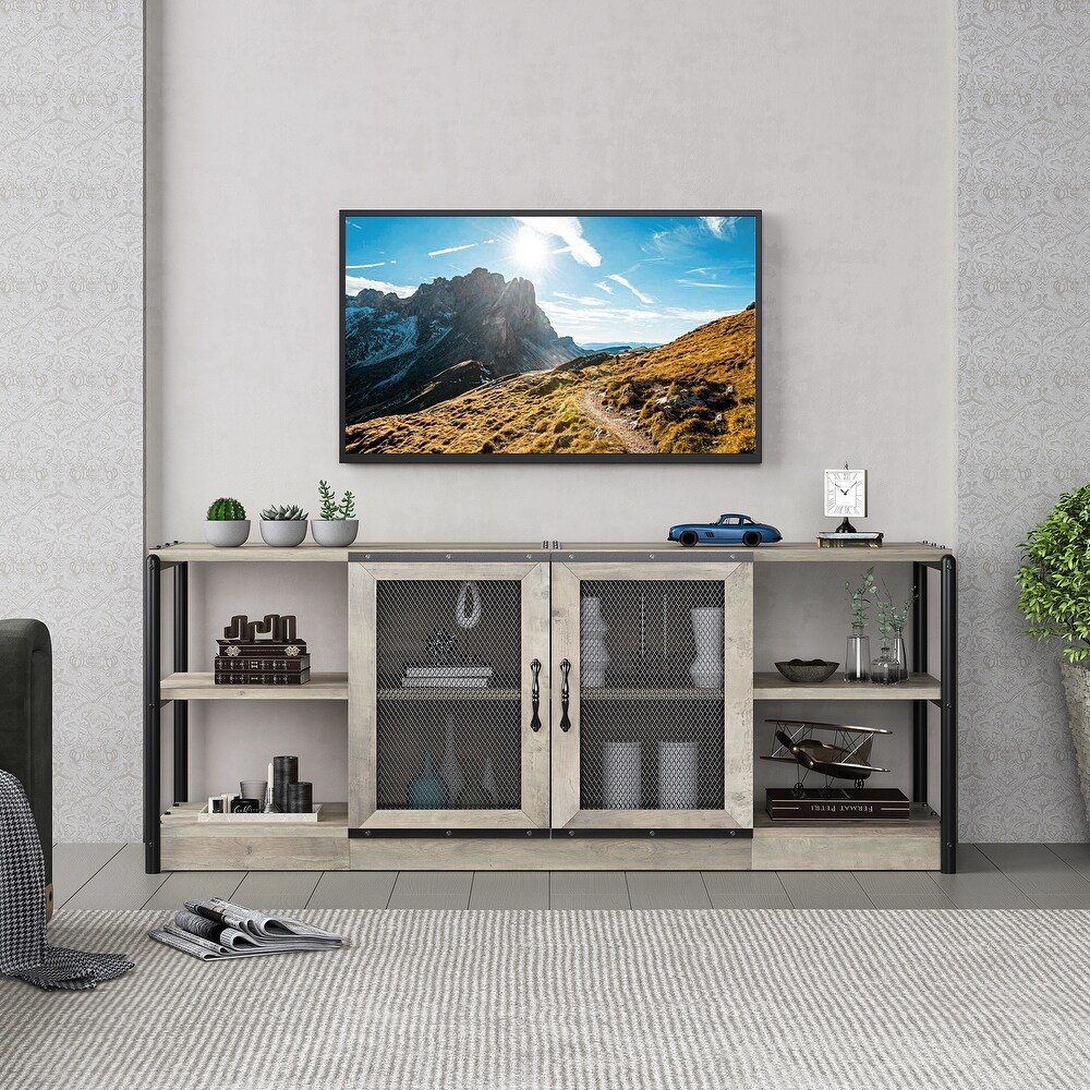 TV Stand Industrial Entertainment Center for TVs up to 70\