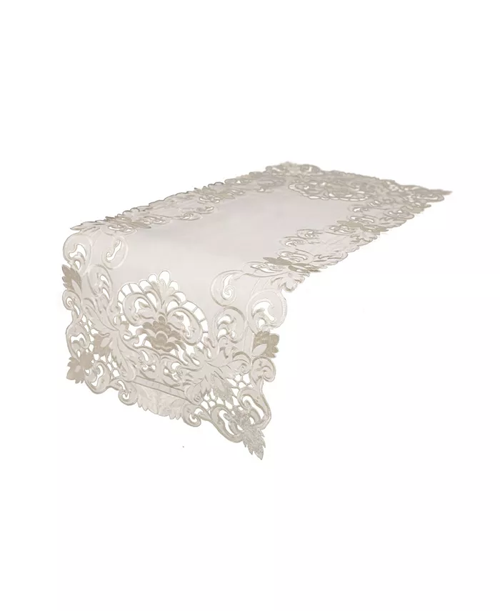 Xia Home Fashions Garden Trellis Embroidered Cutwork Table Runner 15 x 34